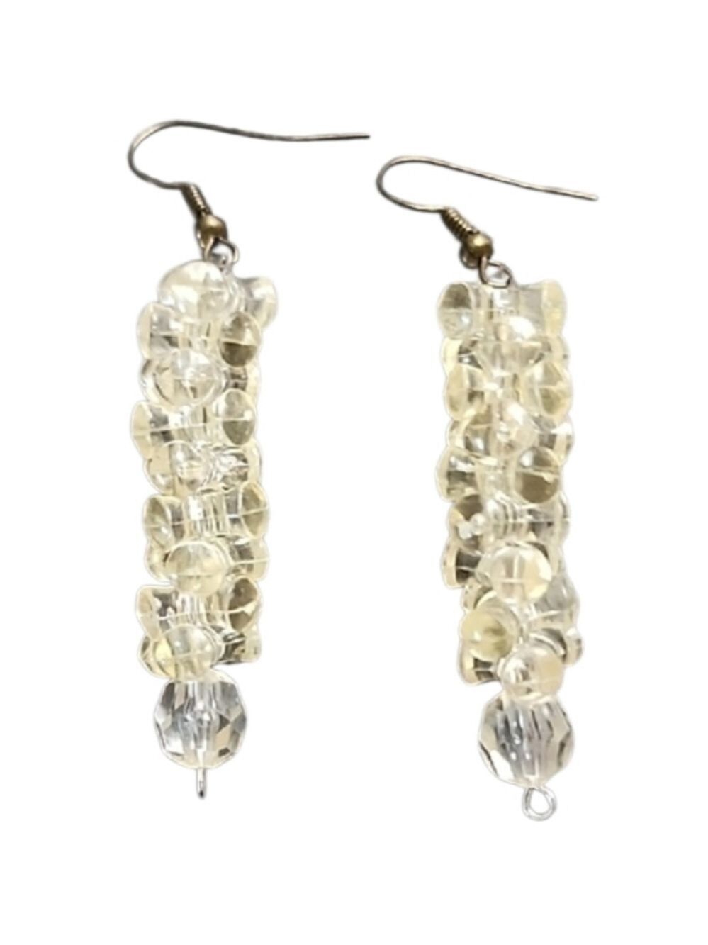 Cream Beaded Earrings Elegant